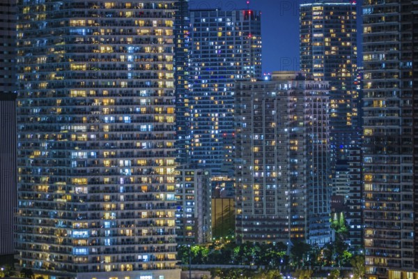 Tokyo night view seen from the Toyosu. Shooting Location: Tokyo metropolitan area