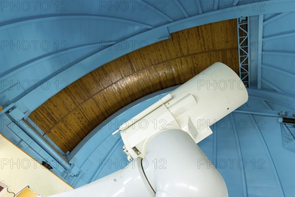 The huge professional telescope in The Bulgarian National Astronomical Observatory (Rozhen Observatory) from the inside. 200 cm Ritchey-Chretien telescope, supplied with Coude focus