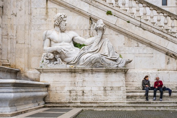Statue of the Tiber, originally the Tigris, Piazza del Campidoglio, Rome, Lazio, Italy, Europe