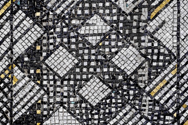 Background from a mosaic of silver and gold stones Shumen, Bulgaria, Europe