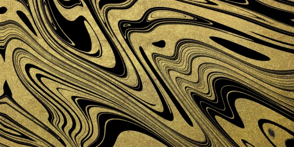 Golden swirl artistic design, gold glitters, black lines, trendy style
