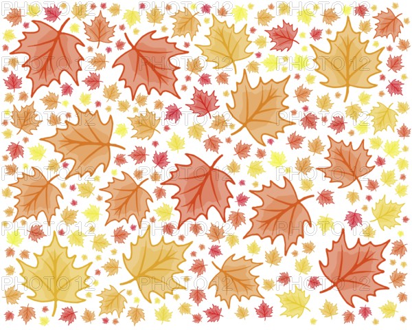Maple leaf red and yellow autumn themed modern seamless repeating design