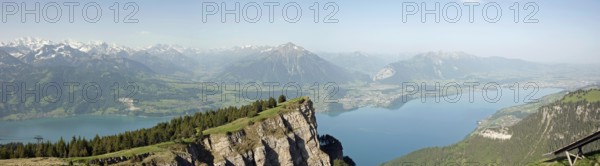 View of Lake Thun and the Bernese Alps from the Niederhorn, Niederhorn, Bernese Oberland, Switzerland Thun, Switzerland, Europe