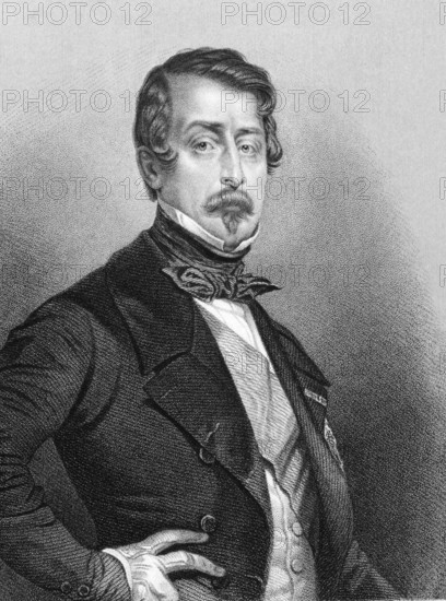 Napoleon III aka Louis Napoleon Bonaparte (1808-1873) on engraving from 1850. President of the French Second Republic and ruler of the Second French Empire. Nephew of Napoleon I. Engraved by Jekins after a picture by Maurin and published by P.Jackson, London & Paris