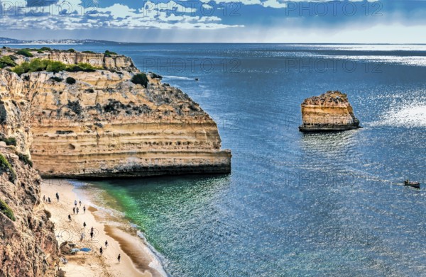Portugal, Algarve, Cliffs of Praia da Marinha, Europe
