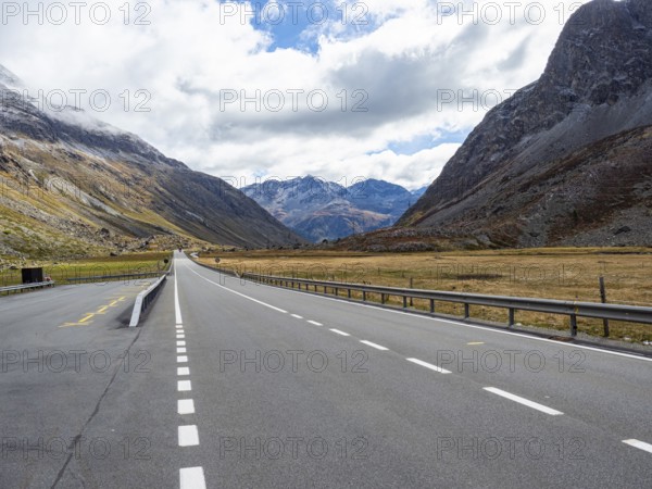 Alpine road on the Julierpass in Switzerland