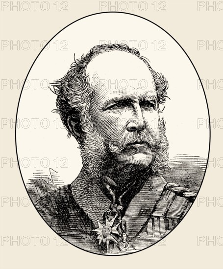 General Sir John Miller Adye, 1819 – 1900, a British soldier, Governor of Gibraltar, From British Battles on Land and Sea, by James Grant