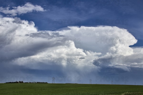 Ominous Storm Clouds Prairie Summer Rural Scene