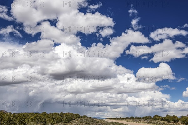 Wild thunderstorm and rain clouds over Highway 50, Loneliest Road in America, Ely, Nevada, USA, North America