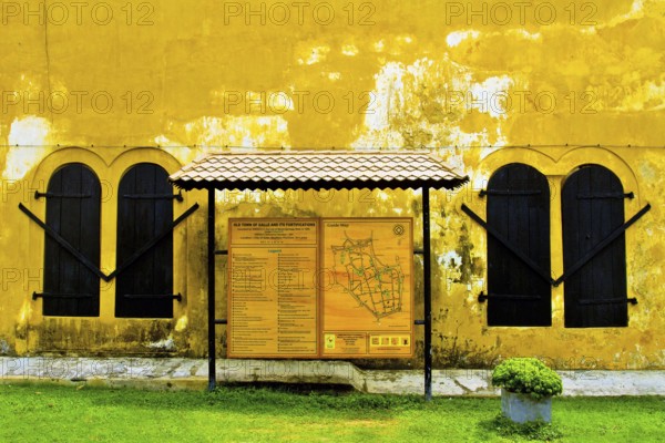Guide map of Dutch fort, Galle, Sri Lanka, Asia
