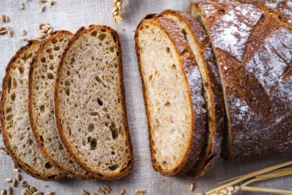 Delicious mixed rye bread, also known as grey bread