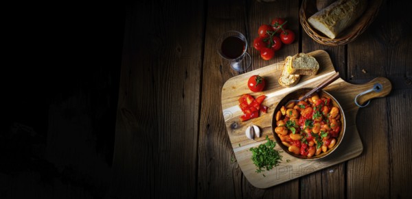 Rustic giant beans with fresh tomato sauce