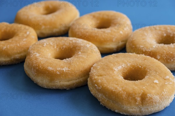 Doughnuts on blue background
