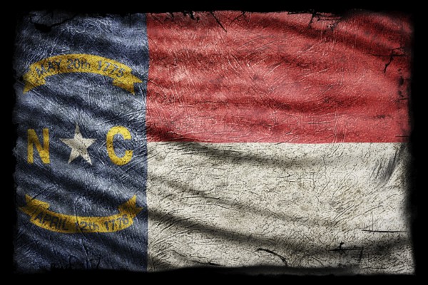North Carolina Flag, Grunge Texture Background
