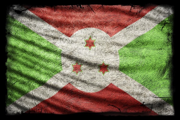 Burundi Flag, Grunge Texture Background