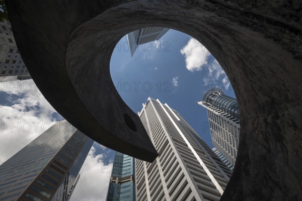 20.08.2016, Singapore, Republic of Singapore, Asia, A view of Singapore's skyscrapers in the business district around Raffles Place, Asia