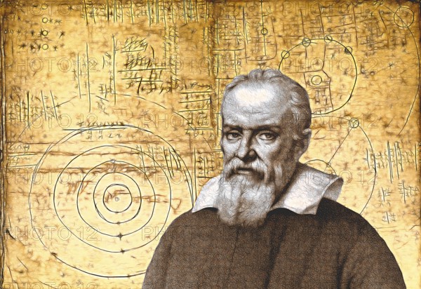 Galileo Galilei, 1564, 1642, Italian astronomer, handwritten scientific notes