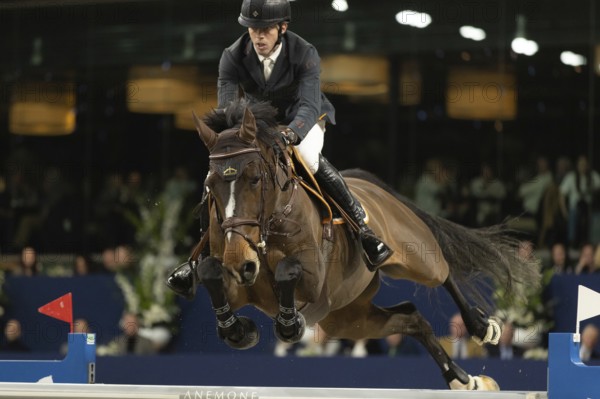 Harrie Smolders of Netherlands competes in 1.60m FEI Jumping World Cup at Jumping Amsterdam in Amsterdam, The Netherlands, Europe