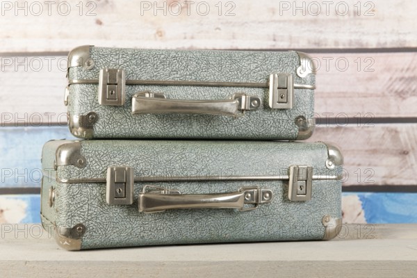Vintage travel with old suitcases