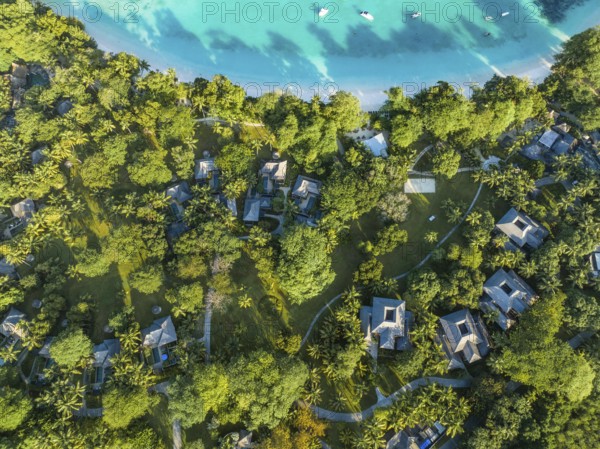 Aerial View, seychellen, Mahe, Port Glaud and Port launay Beach, Port Glaud, Seychellen
