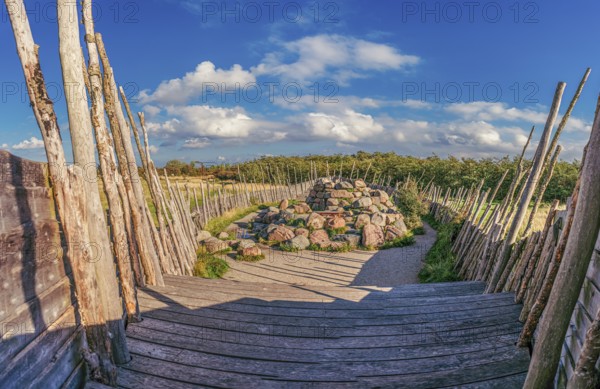 View from inside the ship Amager Ark Amagerarken in Naturcenter Amager park in Copenhagen, Denmark, Europe