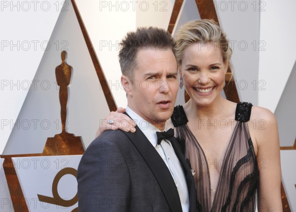 Leslie Bibb and Sam Rockwell at the 90th Annual Academy Awards held at the Dolby Theatre in Hollywood, USA on March 4, 2018., Hollywood, California, USA, North America