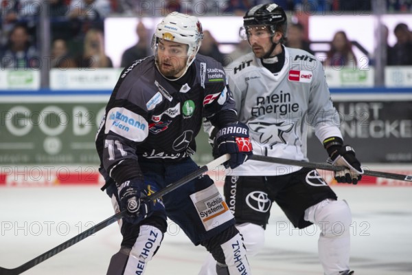 Balver Zinn Arena, Iserlohn, North Rhine-Westphalia, Branden Troock (Iserlohn Roosters, #71), Adam Almquist (Koelner Haie, #53), PENNY DEL, Iserlohn Roosters-Kölner Haie on 20/10/2024 at the Balver Zinn Arena in Iserlohn Germany