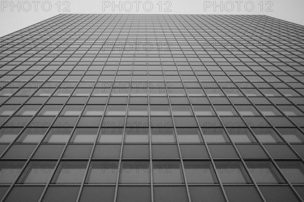 High-rise building in the historic city centre, high-rise, black and white, Düsseldorf, Germany, Europe