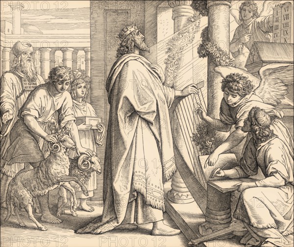 David the Psalmist, Old Testament, by Julius Schnorr von Carolsfeld