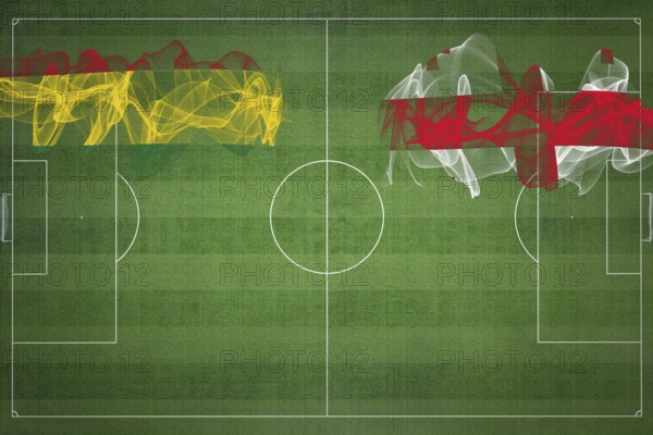 Bolivia vs Georgia Soccer Match, national colors, national flags, soccer field, football game, Competition concept, Copy space