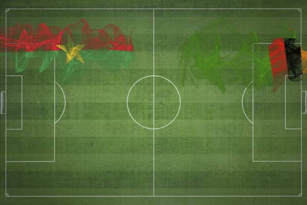 Burkina Faso vs Zambia Soccer Match, national colors, national flags, soccer field, football game, Competition concept, Copy space