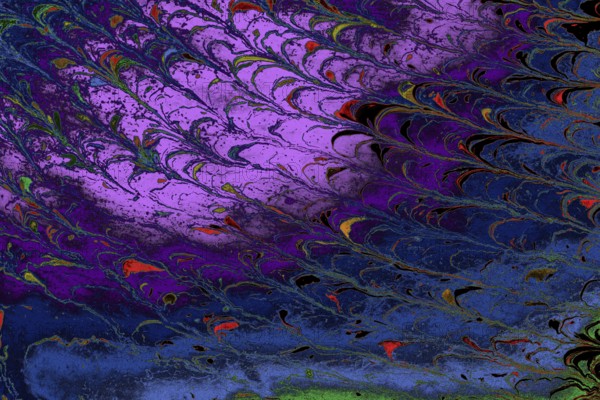 Ebru marble conch effect surface pattern design for print