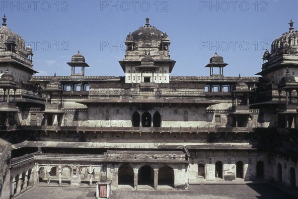 Structure of Jahangir Mahal, Orchha, Madhya Pradesh, India, Asia