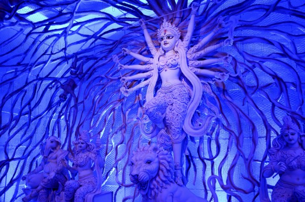 Idol of Goddess on Durga Puja festival, Kolkata, West Bengal, India, Asia