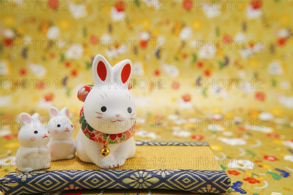 Rabbit year New Year material (New Years card). Shooting Location: Yokohama-city kanagawa prefecture