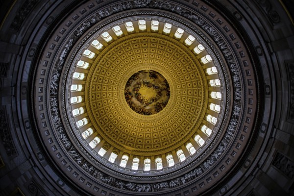 United States Capitol ceiling painting of the (United States Capitol). Shooting Location: Washington, DC