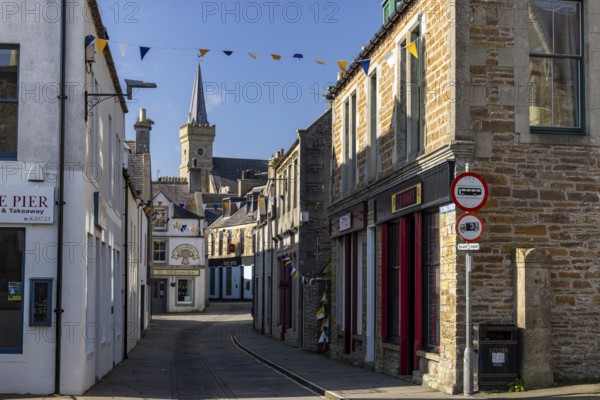 Centre of Stromness, Historic buildings at the harbour, Stromness, Mainland, Orkney, Scotland, Great Britain
