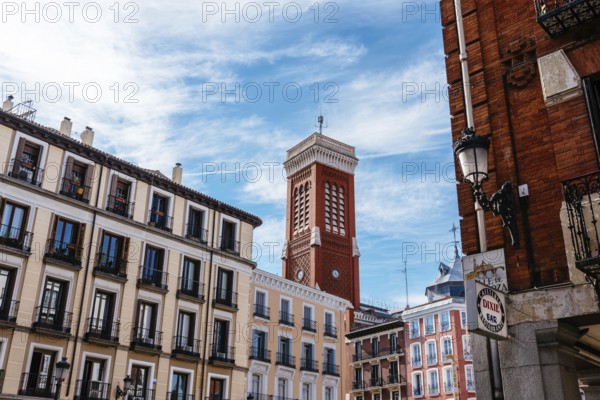 Madrid, Spain, May 8, 2021: Square of Santa Cruz in historical centre of Madrid, Europe