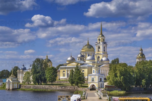Nilov Monastery is situated on Stolobny Island in Lake Seliger, Russia, Europe