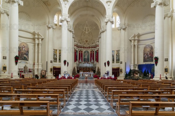 Xewkija, Malta, 20 December, 2023: interior view of the Saint John the Baptist Church on Gozo Island in Malta, Europe