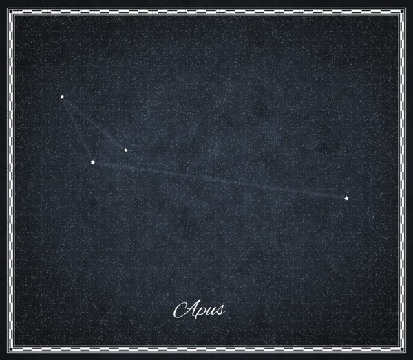 Apus star constellation, Night sky, Cluster of stars, Deep space, Bird of Paradise constellation
