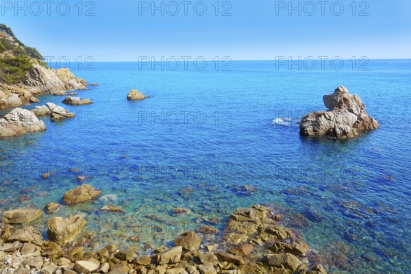 Costa Brava in Lloret de Mar beach at Camins de Ronda track Cala es Flares