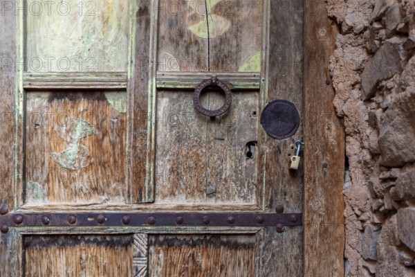 Old ancient door in a Moroccan village in the Anti-Atlas mountains