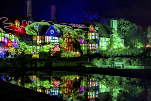 Wisley, Woking, Surrey, UK, November 19 : Christmas Glow 2022 at RHS Garden Wisley, Woking, Surrey, England, UK on November 19, 2022