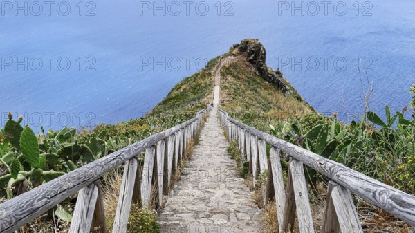 Stairway at Cristo Rei to Ponta do Garajau on the southern tip of Madeira