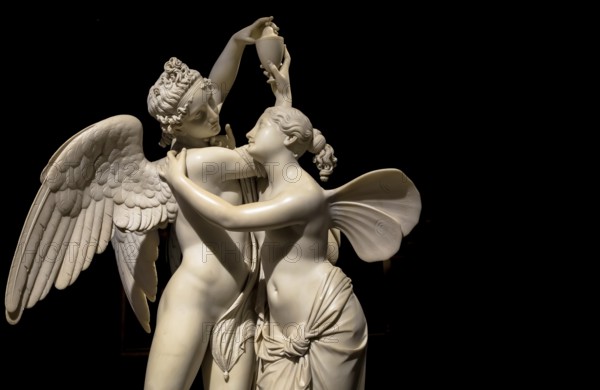MILAN, ITALY, June 2020. Giovanni Maria Benzoni's masterpiece Cupid and Psyche (Amore e psiche, 1845), symbol of eternal love