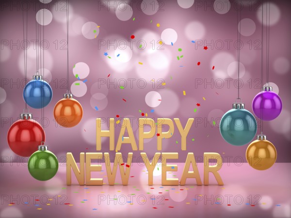 Happy new year, This is a computer generated and 3d rendered picture