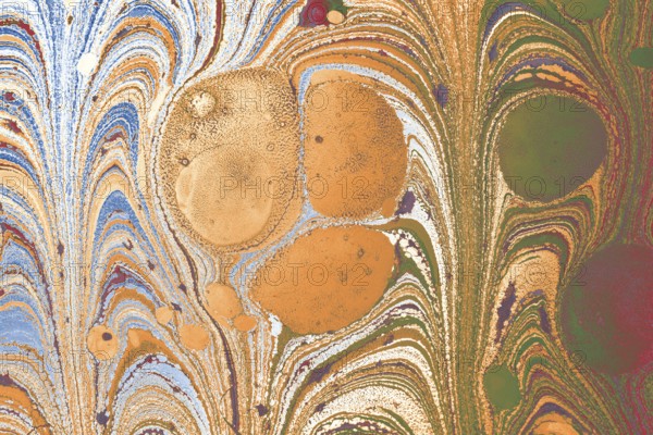 Abstract marbling floral pattern for fabric, tile design. background texture