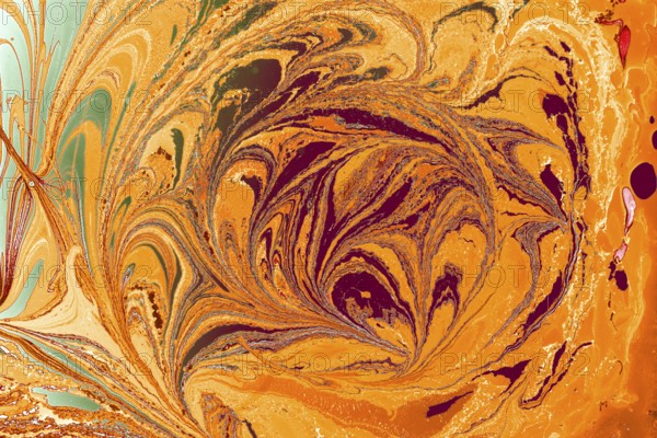 Abstract marbling floral pattern for fabric, tile design. background texture