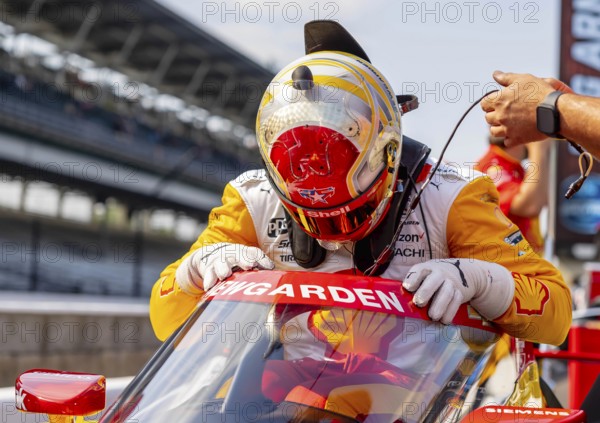 INDYCAR driver, JOSEF NEWGARDEN (2) of Nashville, Tennessee, and the Team Penske Chevrolet team prepare to qualify for the Indianapolis 500 at the Indianapolis Motor Speedway in Indianapolis, IN, USA, North America